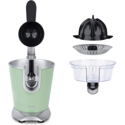 H.Koenig Presse-agrumes électrique professionnel à levier AGR88, inox, 160W puissant, bec anti-gouttes, compatible lave-vaissell