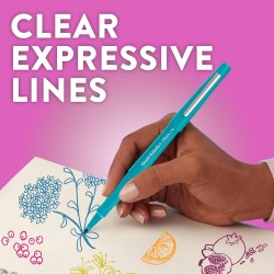 Paper Mate Flair Stylos feutres | Feutres de coloriage sans fuite à pointe moyenne (0,7 mm) | Encre noire | Idéal pour écrire, s