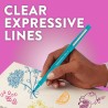 Stylos feutres Paper Mate Flair | Feutres de coloriage sans fuite à pointe moyenne (0,7 mm) | Encre bleue | Idéal pour écrirescr