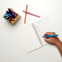 Stylos feutres Paper Mate Flair | Feutres de coloriage sans fuite à pointe moyenne (0,7 mm) | Encre bleue | Idéal pour écrirescr