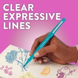 Stylos feutres Paper Mate Flair | Feutres de coloriage sans fuite à pointe moyenne (0,7 mm) | Encre noire | Idéal pour écrirescr