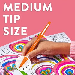 Stylos feutres Paper Mate Flair | Feutres de coloriage sans fuite à pointe moyenne (0,7 mm) | encre bleu marine | Idéal pour écr