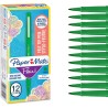 Stylos feutres Paper Mate Flair | Feutres de coloriage sans fuite à pointe moyenne (0,7 mm) | encre verte | Idéal pour écrirescr