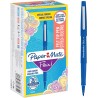 Stylos feutres Paper Mate Flair | Feutres de coloriage sans fuite à pointe moyenne (0,7 mm) | Encre bleue | Idéal pour écrire, s
