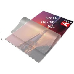 Albyco Pochettes de Plastification MATTE - Pochette Plastifieuse MATTE A4 (216x303mm) - Épaisseur 2x80 (160) Microns, Brillant -
