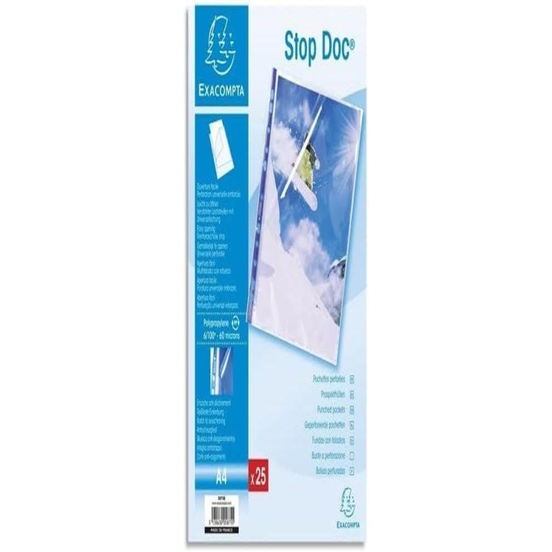 EXACOMPTA Sachet de 25 Pochettes perfo. STOP DOC