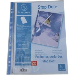 EXACOMPTA Sachet de 25 Pochettes perfo. STOP DOC