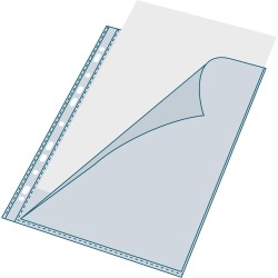 Exacompta - Réf. 5800E - Boîte de 100 pochettes perforées en Polypropylène lisse - Epaisseur 6/100ème - Ouverture haut et côté -