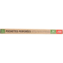 Exacompta - Réf. 5320E - Boîte de 100 pochettes perforées FOREVER - En polypropylène grainé recyclé - Epaisseur 6/100ème - Dimen