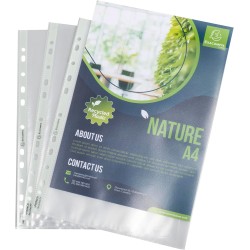 Exacompta - Réf. 5330E - Carton de 500 pochettes perforées A4 FOREVER - En polypropylène grainé recyclé - Epaisseur 9/100ème - D