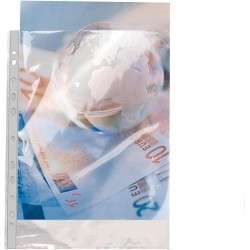 Exacompta - Réf. 5920E - Carton de 1000 pochettes perforées en Polypropylène lisse haute résistance - Epaisseur 9/100ème - Perfo