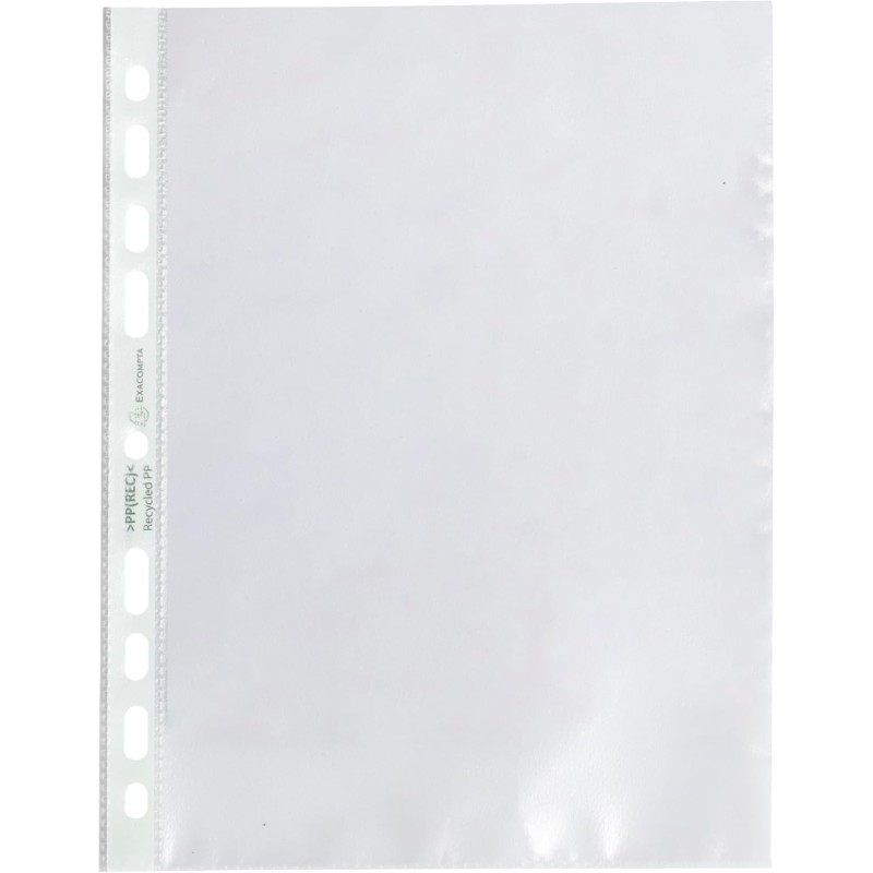 Exacompta - Réf. 51100E - Sachet de 50 pochettes perforées A5 FOREVER en Polypropylène grainé recyclé - Epaisseur 6/100ème - Dim