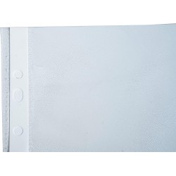 Exacompta - Réf. 59110E - Sachet de 100 pochetttes perforées Premium en Polypropylène grainé Epaisseur 8/100ème - Perforation un