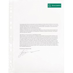 Exacompta - Réf. 5000E - Boîte de 100 pochettes perforées en Polypropylène lisse - Epaisseur 6/100ème - Perforation universelle 