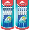 Maped - 5 Feutres effaçables à Sec Marker’Peps + 1 Chiffonnette - Feutres pour Ardoise et Tableau Blanc - Marqueurs non Permanen