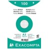 Exacompta - Réf. 10608E - Carton de 10 paquets de 100 fiches bristol quadrillées 5x5 perforées - sous film - compatibles avec im