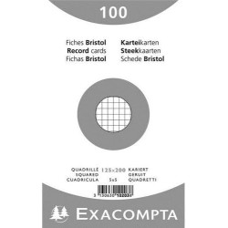 Exacompta - Réf. 10203E - Carton de 12 paquets de 100 fiches bristol quadrillées 5x5 non perforées - sous film - - format 125 x 