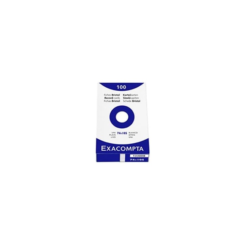 Exacompta - Réf. 10200SE - Carton de 40 paquets de 100 fiches bristol quadrillées 5x5 non perforées - sous film -format 74 x 105