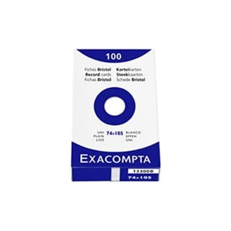 Exacompta - Réf. 10200SE - Carton de 40 paquets de 100 fiches bristol quadrillées 5x5 non perforées - sous film -format 74 x 105