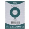 Exacompta - Réf. 3208B - Carton de 48 paquets de 100 fiches bristol quadrillées 5x5 non perforées - sous film - - format 55 x 74