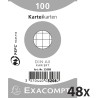 Exacompta - Réf. 3208B - Carton de 48 paquets de 100 fiches bristol quadrillées 5x5 non perforées - sous film - - format 55 x 74