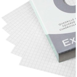 Exacompta - Réf. 10209E - Paquet de 100 fiches bristol quadrillées 5x5 non perforées - sous film - compatibles avec imprimante j