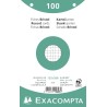 Exacompta - Réf. 10603E - Paquet de 100 fiches bristol quadrillées 5x5 perforées - sous film - compatibles avec imprimante jet d
