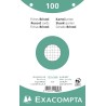 Exacompta - Réf. 10603E - Paquet de 100 fiches bristol quadrillées 5x5 perforées - sous film - compatibles avec imprimante jet d