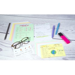 Exacompta - Réf. 10603E - Paquet de 100 fiches bristol quadrillées 5x5 perforées - sous film - compatibles avec imprimante jet d