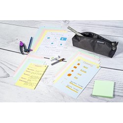 Exacompta - Réf. 10606E - Paquet de 100 fiches bristol quadrillées 5x5 perforées - sous film - compatibles avec imprimante jet d