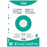 Exacompta - Réf. 10606E - Carton de 10 paquets de 100 fiches bristol quadrillées 5x5 perforées - sous film - compatibles avec im