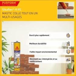 SIKA - Mastic joint et colle multi-usages - Sikaflex 11 FC Purform Blanc - Tout en un - Multisupports - Intérieur et extérieur -