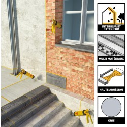 SIKA - Mastic joint et colle multi-usages - Tout en un - Multisupports - Sikaflex 11 FC Purform Gris Béton - Intérieur et extéri
