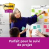 Post-it Notes Autocollantes Super Sticky, Couleurs Carnival, Pack de 6 Blocs, 90 Feuilles par Bloc, 76 mm x 76 mm - Feuillets Su