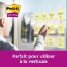 Post-it Notes Autocollantes Super Sticky, Pack de 12 Blocs, 90 Feuilles par Bloc, 76 mm x 76 mm, Jaune Pastel - Feuillets Super 