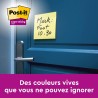 Post-it Notes Autocollantes Super Sticky, Pack de 12 Blocs, 90 Feuilles par Bloc, 76 mm x 76 mm, Jaune Pastel - Feuillets Super 