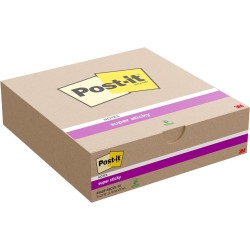 Post-it notes autocollantes super sticky, 16 blocs, 90 feuilles par bloc, 76 mm x 76 mm, vert, rose, orange, jaune, bleu - feuil