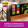 Post-it notes autocollantes super sticky, 16 blocs, 90 feuilles par bloc, 76 mm x 76 mm, vert, rose, orange, jaune, bleu - feuil