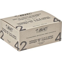 BIC 4 Couleurs - Recharges pour Stylo-Bille - Pointe Moyenne (1,0 mm) – Encre Rouge, Lot Economique de 50