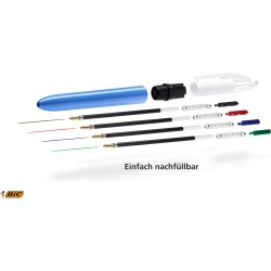 BIC 4 Couleurs - Recharges pour Stylo-Bille - Pointe Moyenne (1,0 mm) – Encre Rouge, Lot Economique de 50