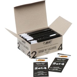 BIC 4 Couleurs - Recharges pour Stylo-Bille - Pointe Moyenne (1,0 mm) – Encre Noire, Lot Economique de 50
