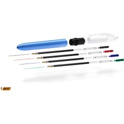 BIC 4 Couleurs - Recharges pour Stylo-Bille - Pointe Moyenne (1,0 mm) – Encre Noire, Lot Economique de 50