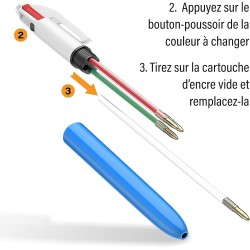 BIC 4 Couleurs - Recharges pour Stylo-Bille - Pointe Moyenne (1,0 mm) – Encre Verte, Lot Economique de 50