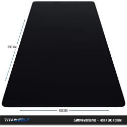 CSL-Computer - Tapis de souris XXL Speed Gaming Titanwolf noir 900 x 400 mm - Grande base de table - Améliore la précision et la