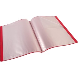 Viquel - Protège documents 100 Vues (50 pochettes) - Reliure Format A4 ESSENTIEL - Fabriqué en France - Rouge