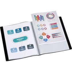 Viquel - Protège documents 20 Vues (10 pochettes) - Reliure Format A4 ESSENTIEL - Fabriqué en France - Noir