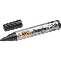 BIC Marking 2000 ECOlutions Marqueurs Permanents à Pointe Conique Moyenne - Pour Carton, Plastique, Bois, Métal - Noir, Boîte de