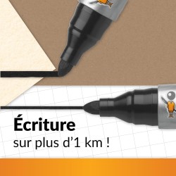 BIC Marking 2000 ECOlutions Marqueurs Permanents à Pointe Conique Moyenne - Pour Carton, Plastique, Bois, Métal - Noir, Boîte de