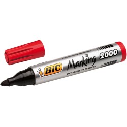 BIC Marking 2000 ECOlutions Marqueurs Permanents à Pointe Conique Moyenne - Rouge, Boîte de 12