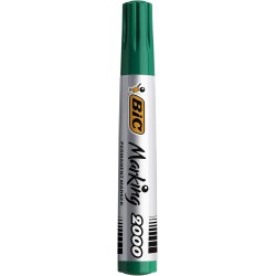 BIC Marking 2000 ECOlutions Marqueurs Permanents à Pointe Conique Moyenne - Vert, Boîte de 12